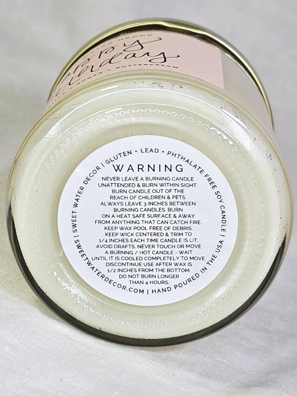 NEW 9oz Sweet Water Decor Happy Birthday Vanilla Sugar Buttercream Soy Candle - Picture 5 of 5